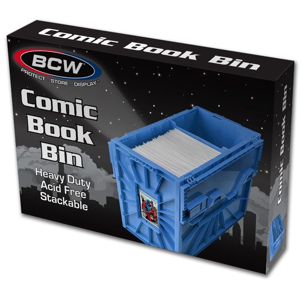 Package for Blue bcw comic book short bin