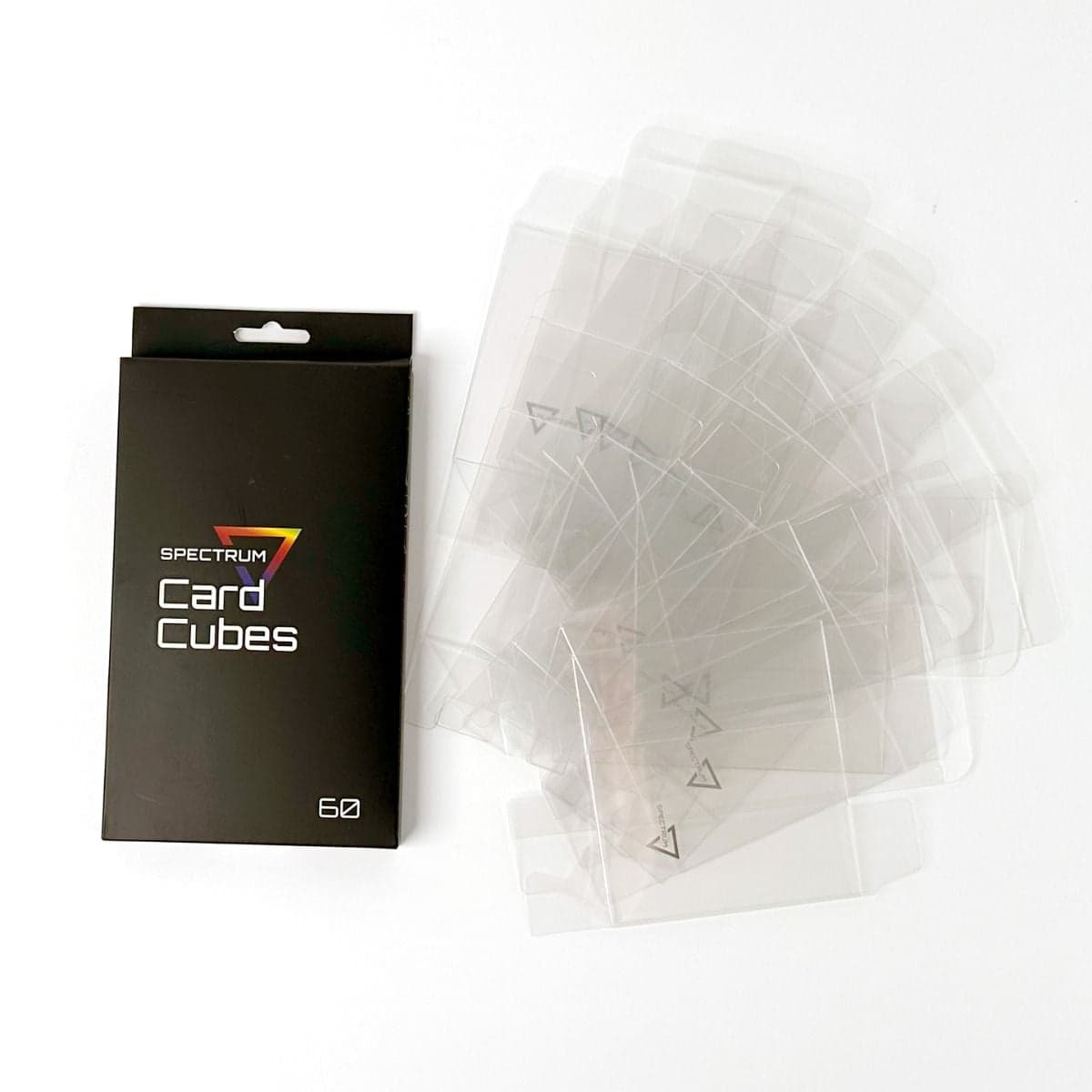 Spectrum Card Cubes. Size 60. 12 per pack. Each Card Cube holds 60 cards. Pack and spread of 12 size 60 card cubes