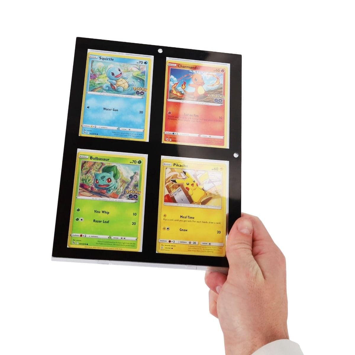 Magnetic 4-Card Holder - 35 PT. - Black Border. Tcg gaming pokemon size in hand