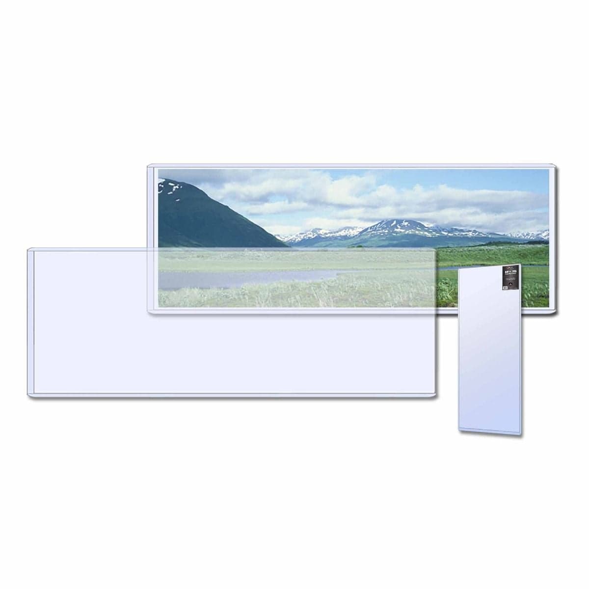 Two BCW 12x36 inch Topload Holders behind package of BCW 12x36 inch Topload Holders