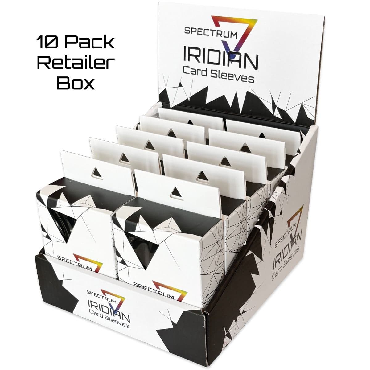Iridian Matte Sleeves - Black. Standard fit, 100 per box. packaging box. inner case