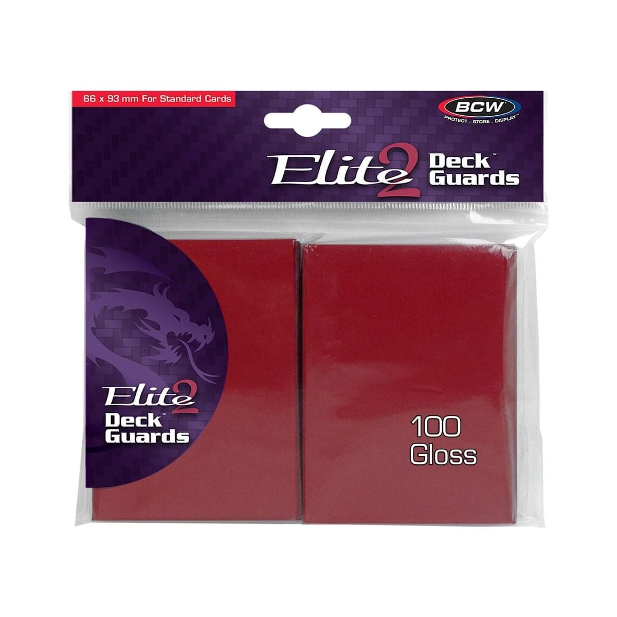 One pack of 100 BCW Deck Guard Elite2 in red.