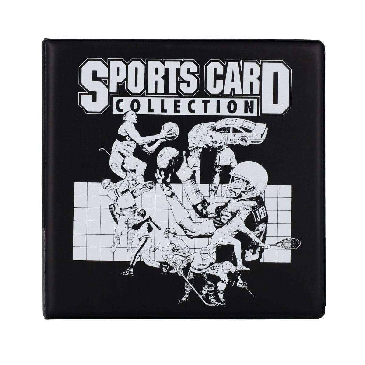 BCW 3 in. Album - Sports Card Collection - Black, front closed view
