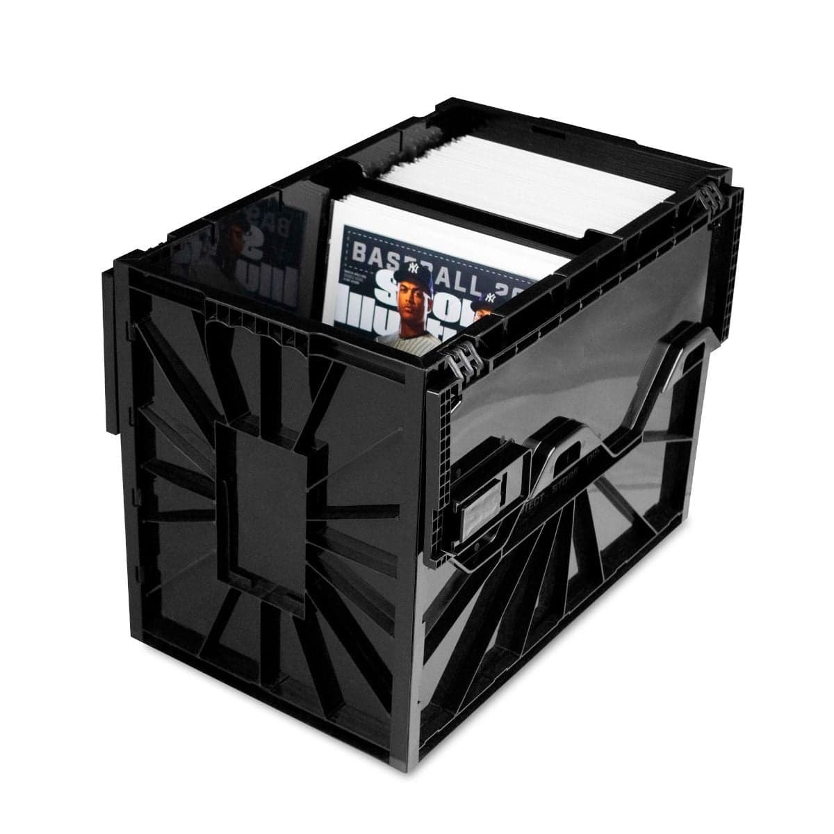 BCW Magazine & Document Bin open and showing magazines