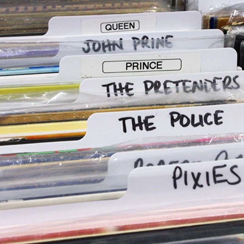 Close-up image of BCW 33 RPM Record Dividers - White