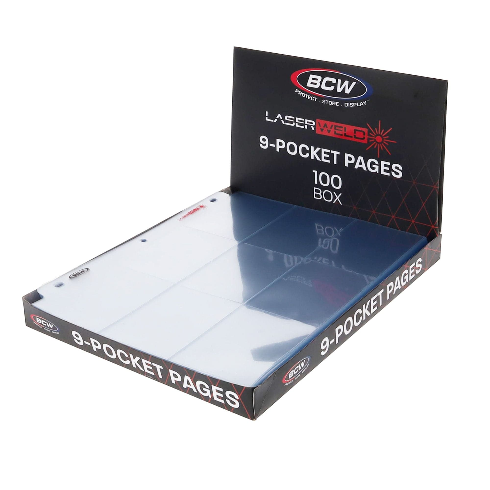 LaserWeld Pages - 9 Pocket - Side Load Pages - 100ct Box, packaging open