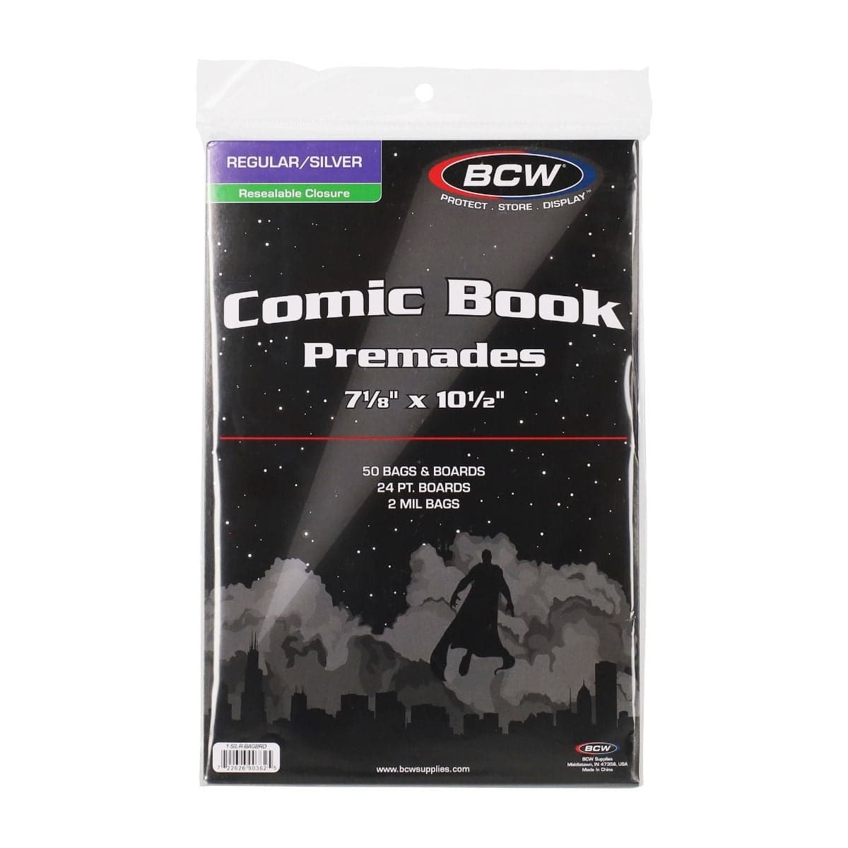 Premade Resealable Silver Comic Bag and Board 50 bags and boards. packaging
