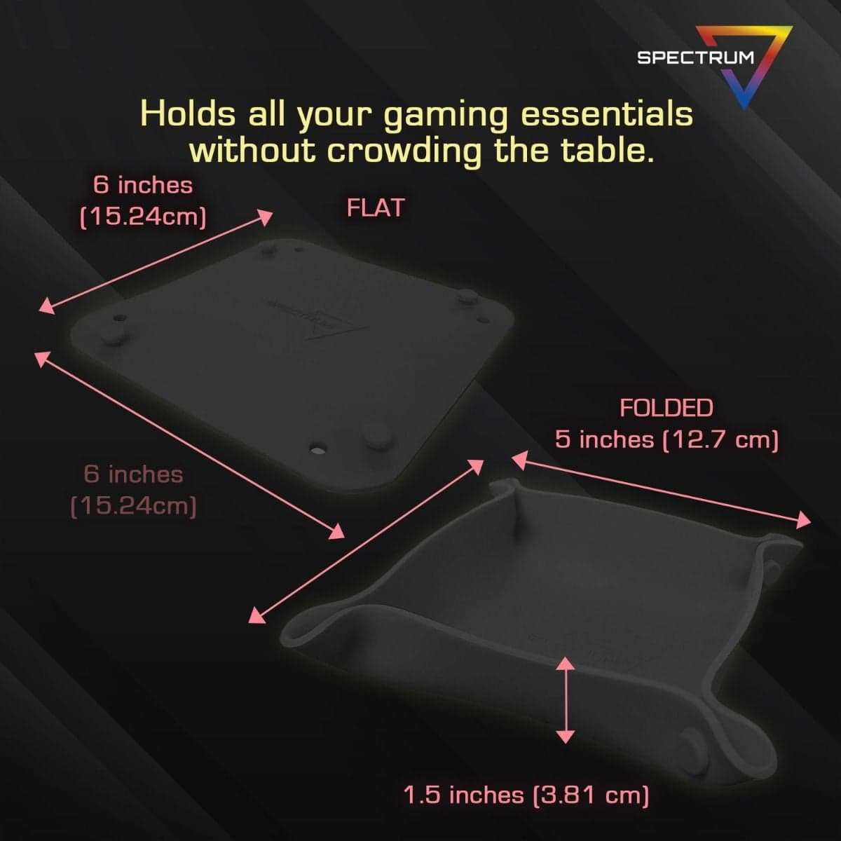 Spectrum Board Game - Bit Trays - Black infographic, Holds all your gaming essentials without crowding the table.