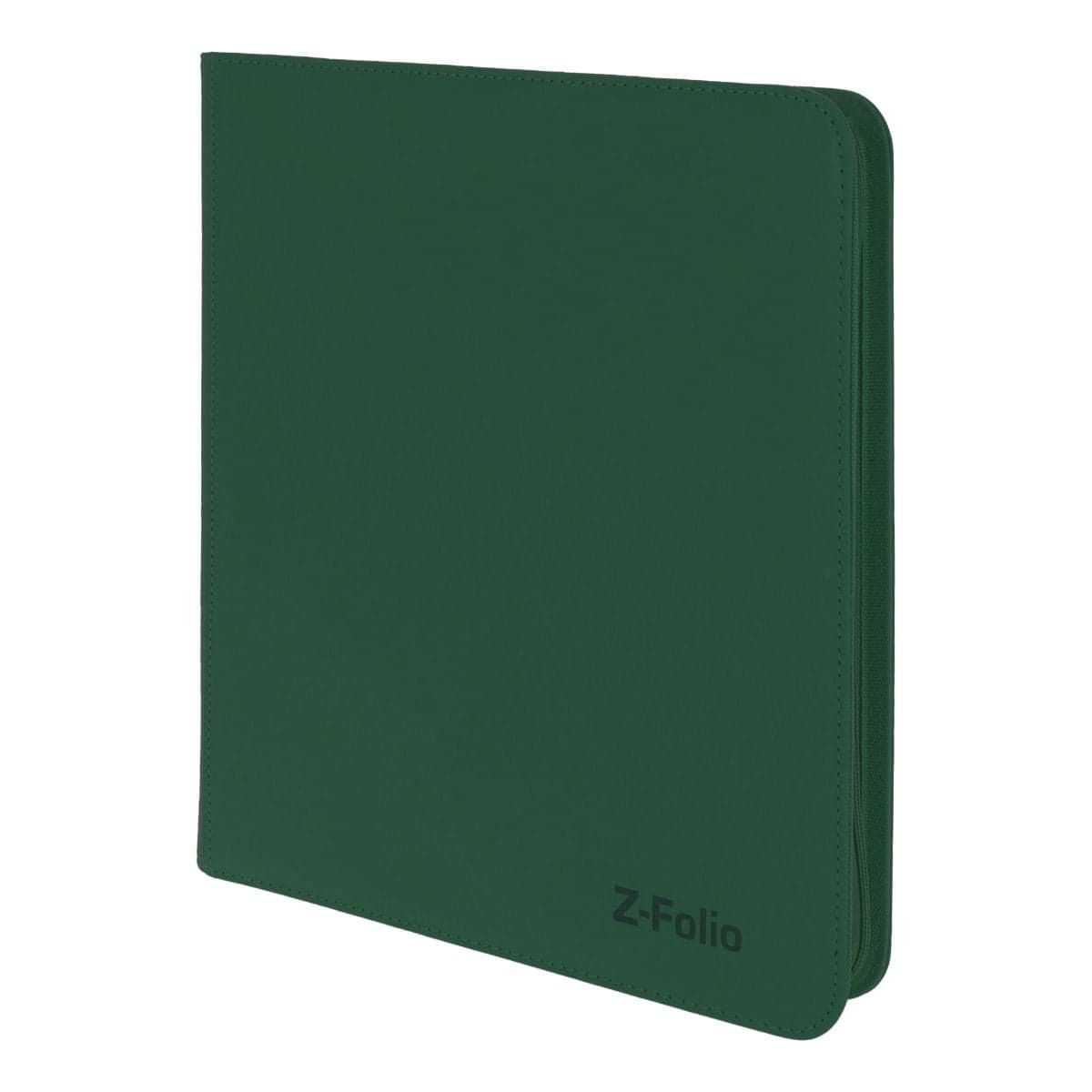 Z-Folio 12-Pocket Album - Green, angled view. Showcasing the refined stitched edges.