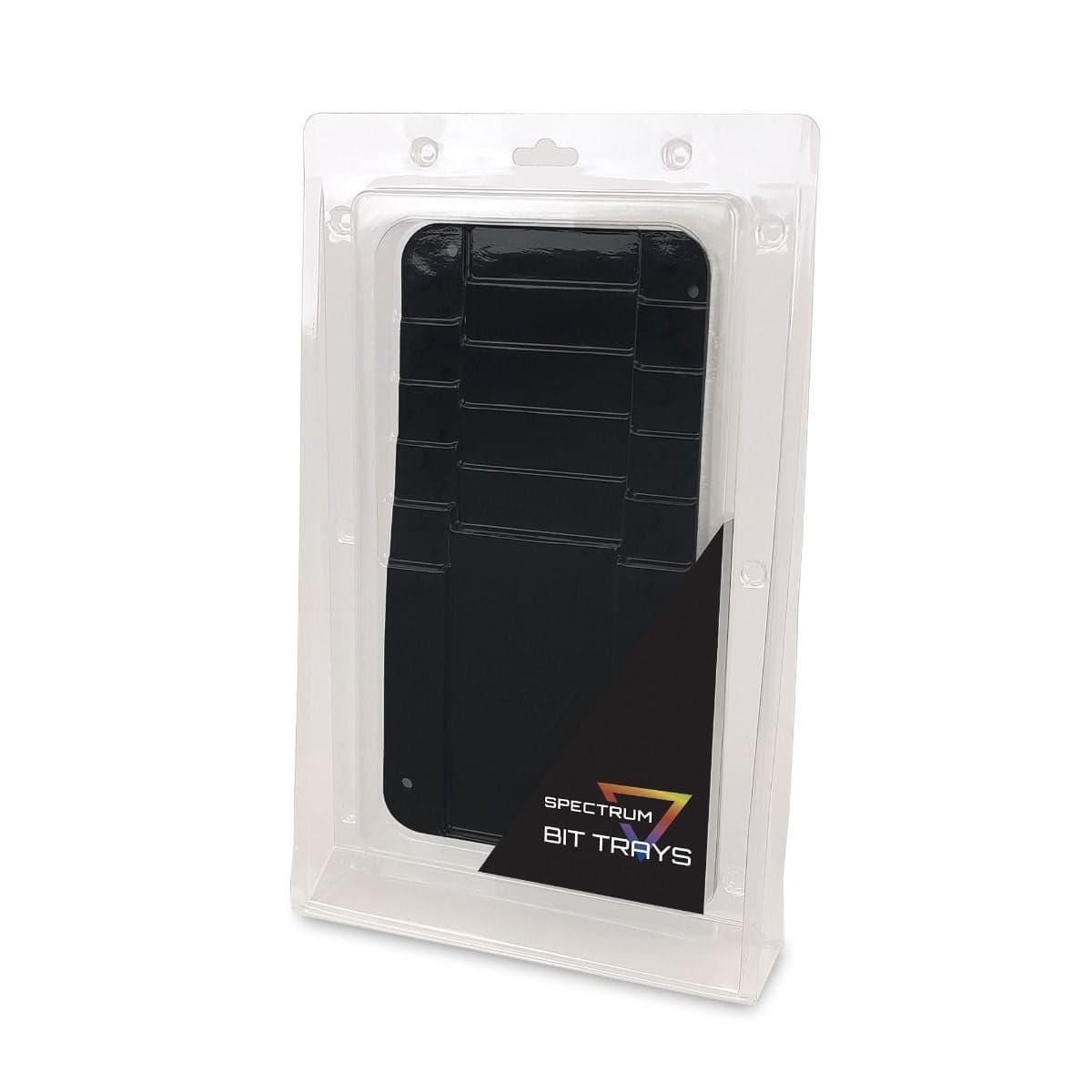 Black Spectrum bit trays inside packaging