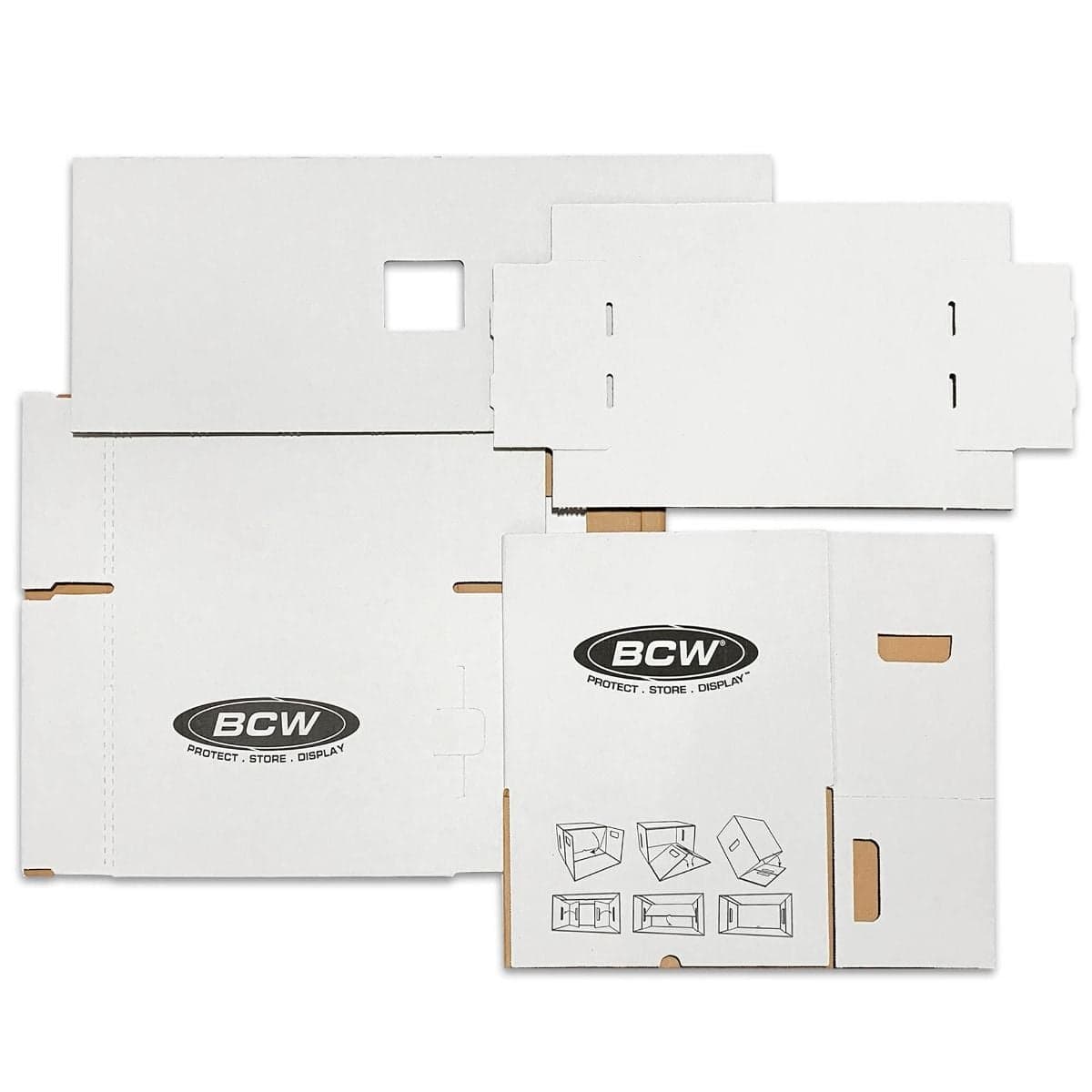 Unfolded BCW short comic box and short box house