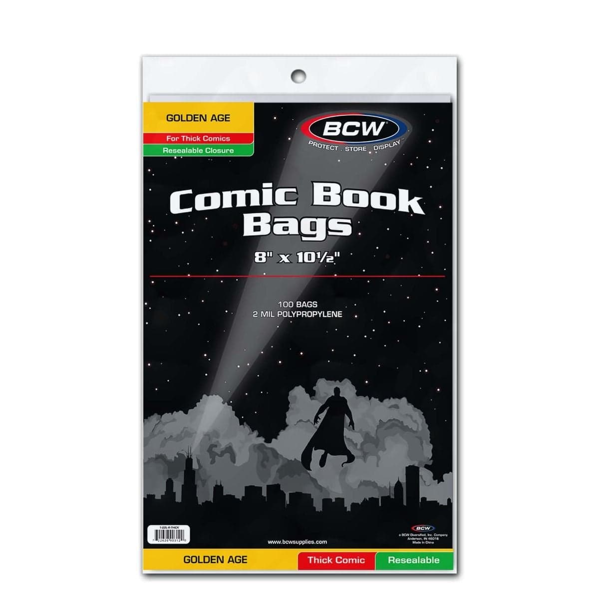 Package of BCW Resealable Golden Age Thick Comic Book Bags
