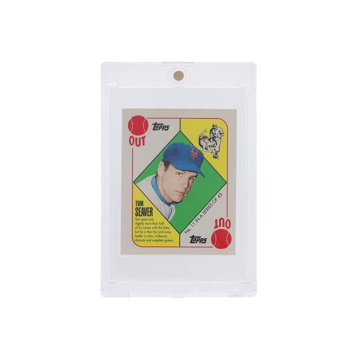 BCW 48 Bowman Insert Sleeve with card inside, displayed inside of a magnetic card holder