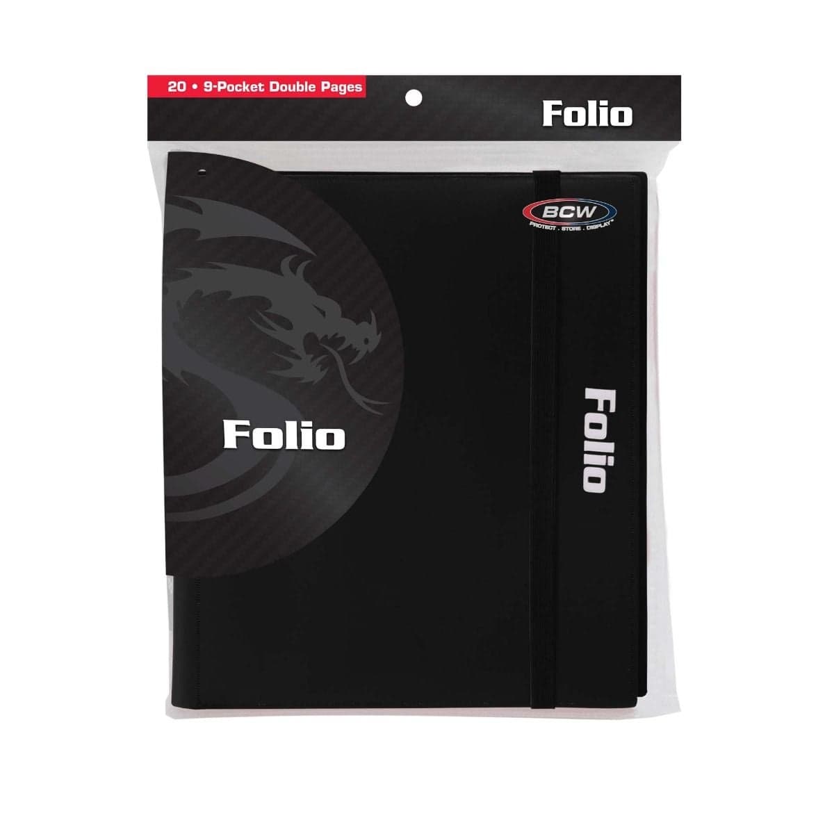 One black BCW 9 pocket folio inside packaging.