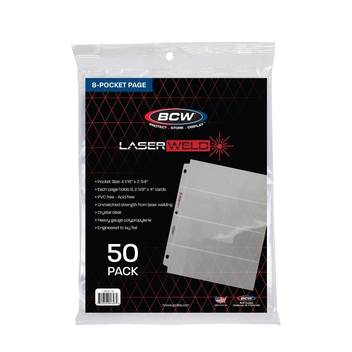 BCW Laserweld 8-Pocket pages. 50 count, single packaging