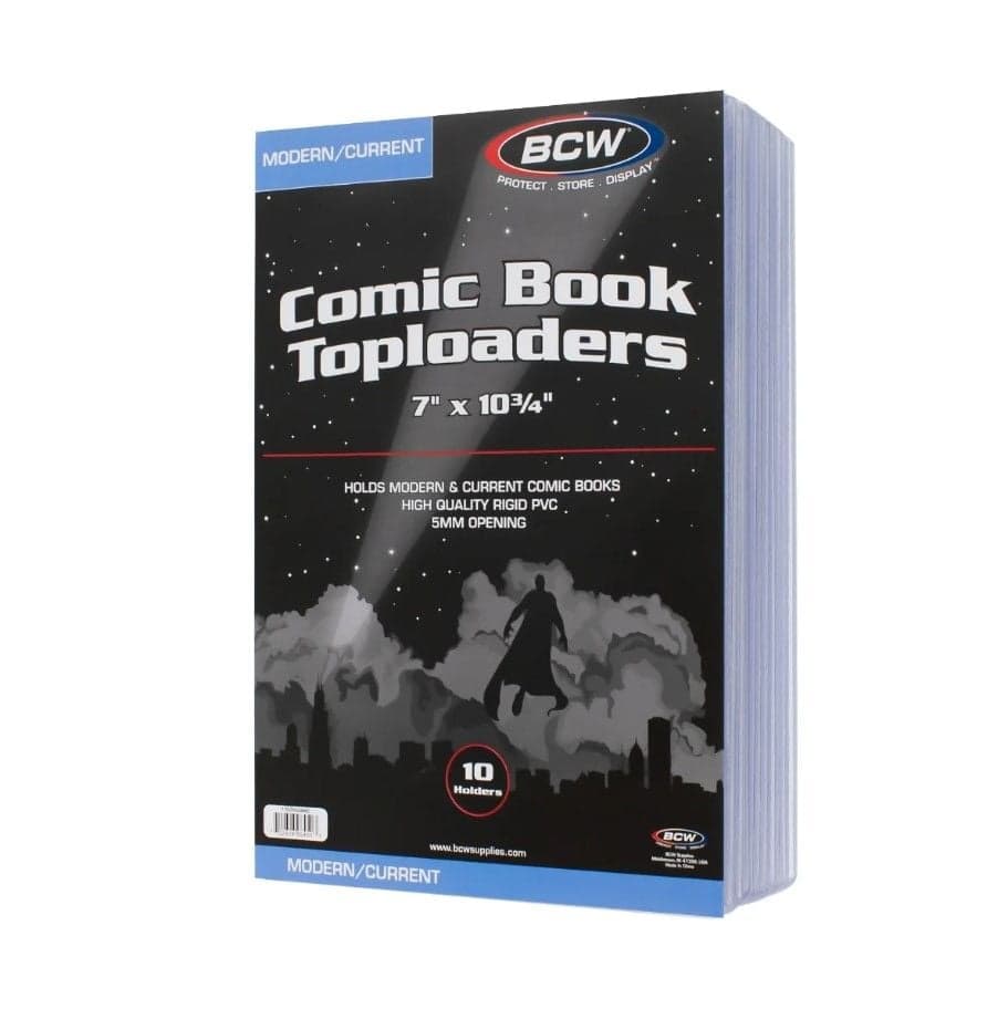 BCW Modern/Current Age Comic Book Toploaders 10 holders per pack