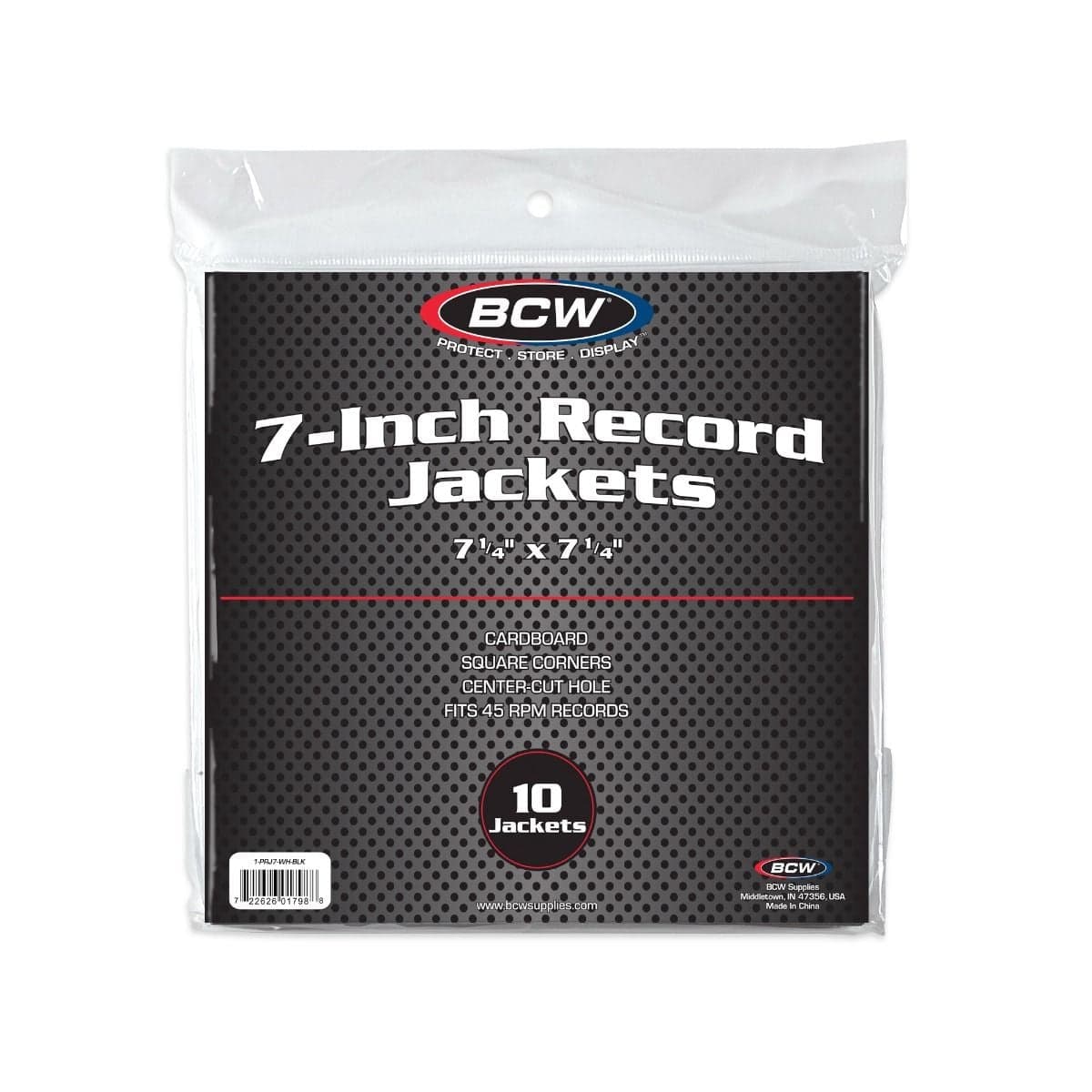 7 Inch Record Paper Jacket - With Hole - Black packaging