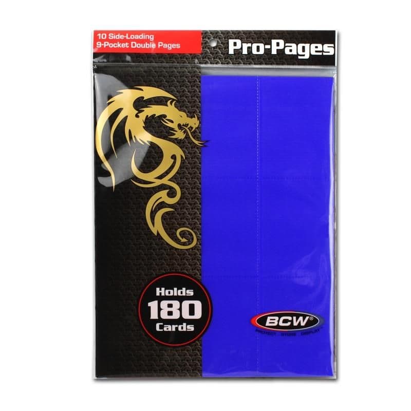 Pack of BCW blue 18-pocket pages