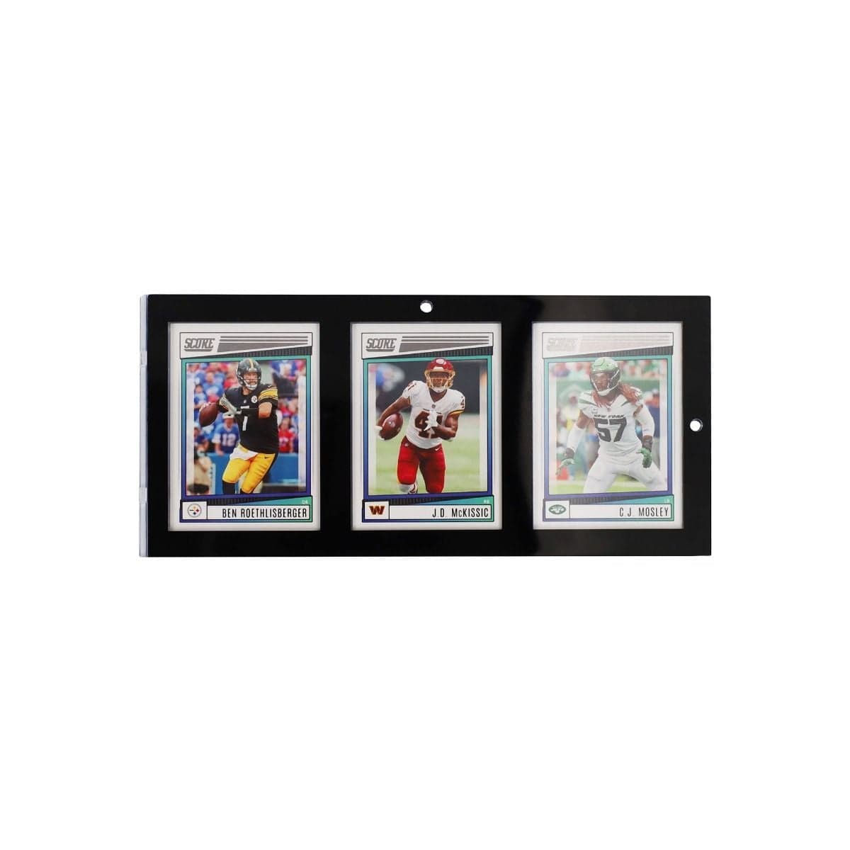 Magnetic 3-Card Holder - 35 PT. - Black Border. Sports football cards