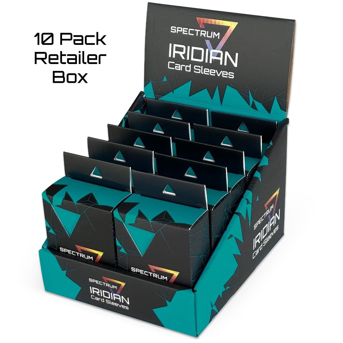 Iridian Matte Sleeves - Petrol. Standard fit, 100 per box. packaging box. Inner case