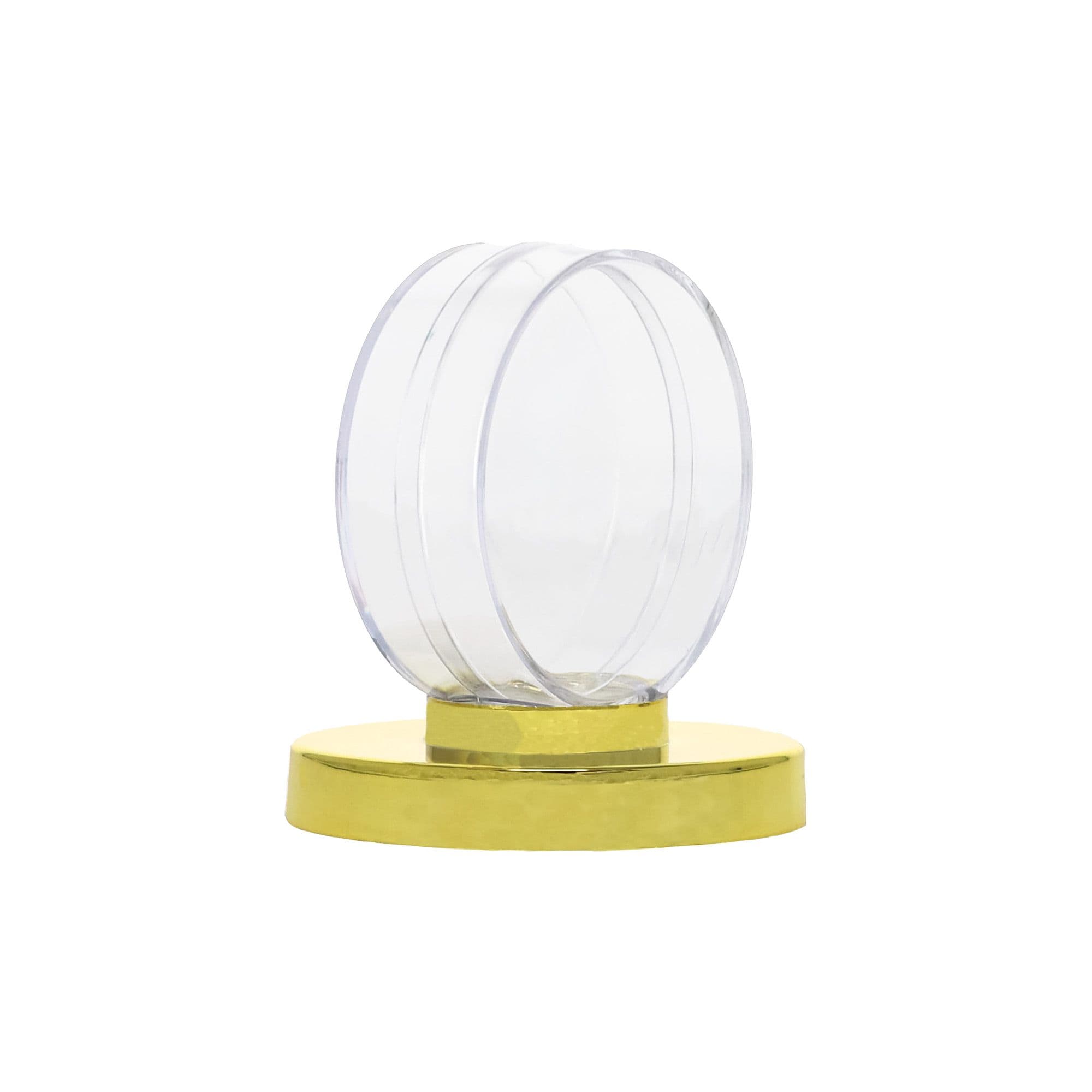 BCW Gold Base Puck Holder empty angle