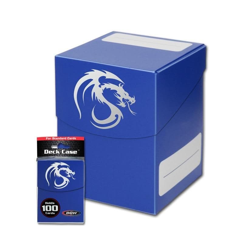 One BCW large deck case in blue.