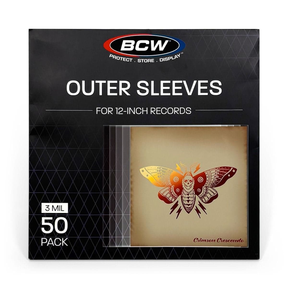 12-Inch Record Sleeves - Polyethylene - 50 Pack packaging