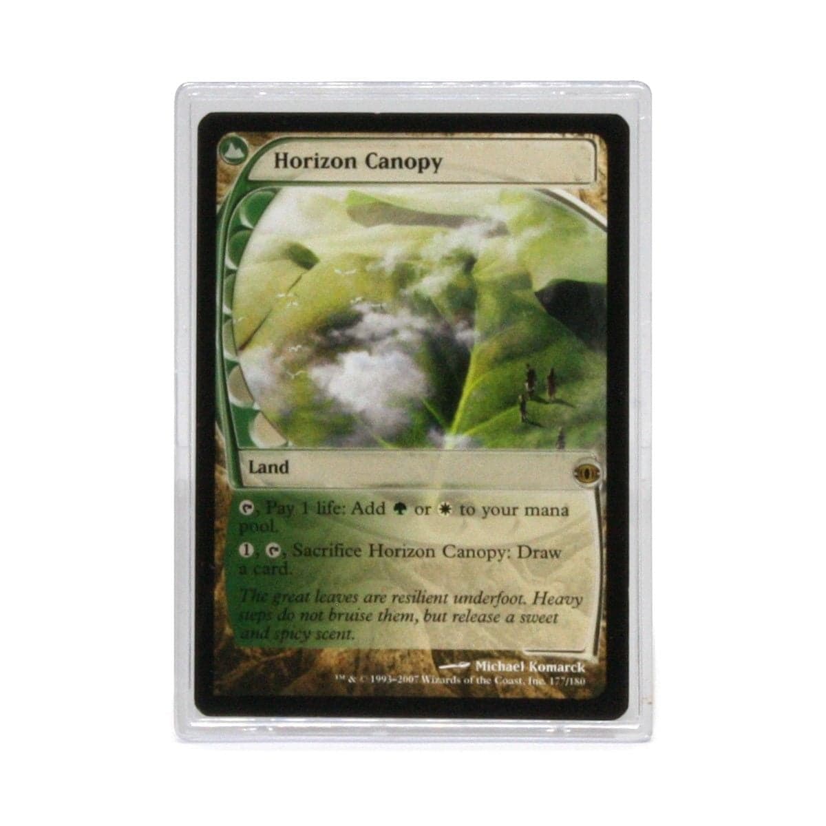 BCW mini snap card holder with Magic the Gathering card