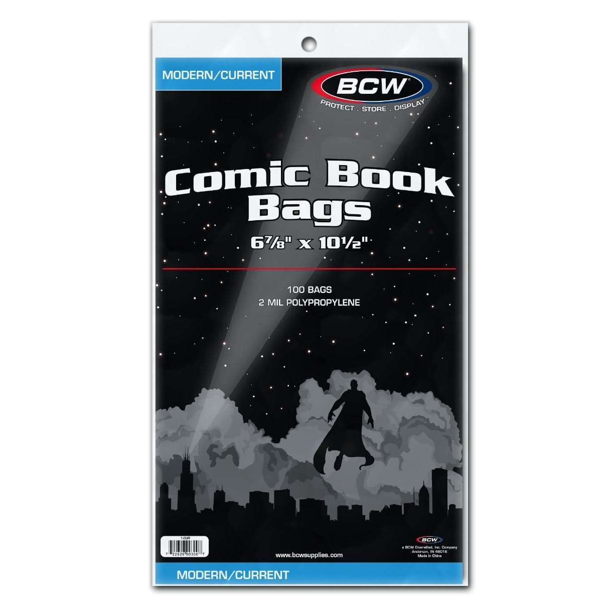 BCW Comic Book Bags. Current, Modern. 100 bags packaging