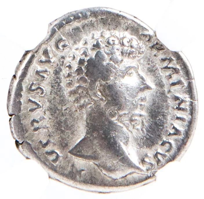 NGC-Certified Roman Coin: Lucius Verus, Denarius, Grade F - Image 3