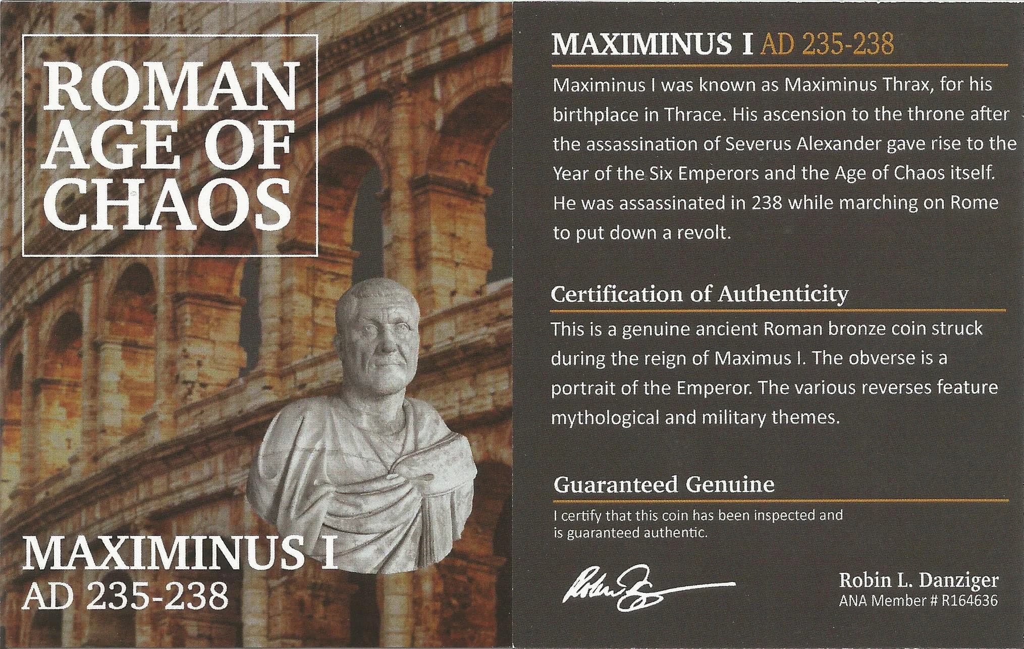 NGC-Certified Roman Coin: Maximinus I, Denarius, Grade CH-VF - Image 3