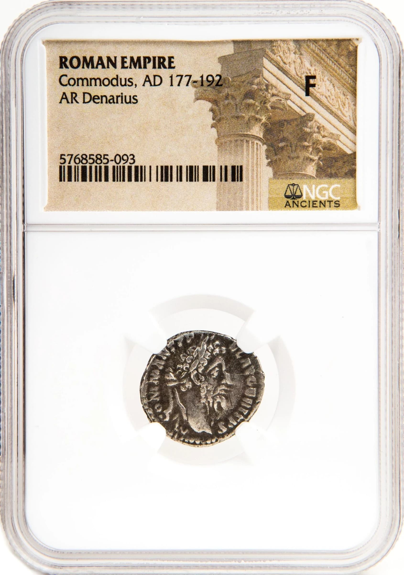 NGC-Certified Roman Coin: Commodus, Denarius, Grade F - Image 2