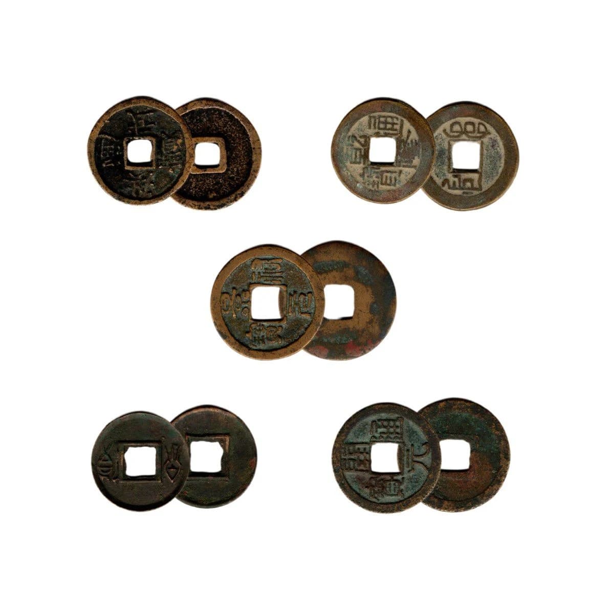 China 5 Dynasties Box: Twenty Centuries of Cash Coins (Five-Coin Box) - Image 2