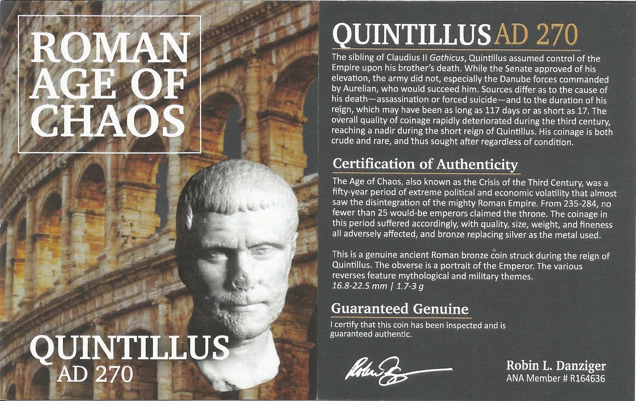 NGC-Certified Roman Coin: Quintillus, ANT, Grade VF - Image 4
