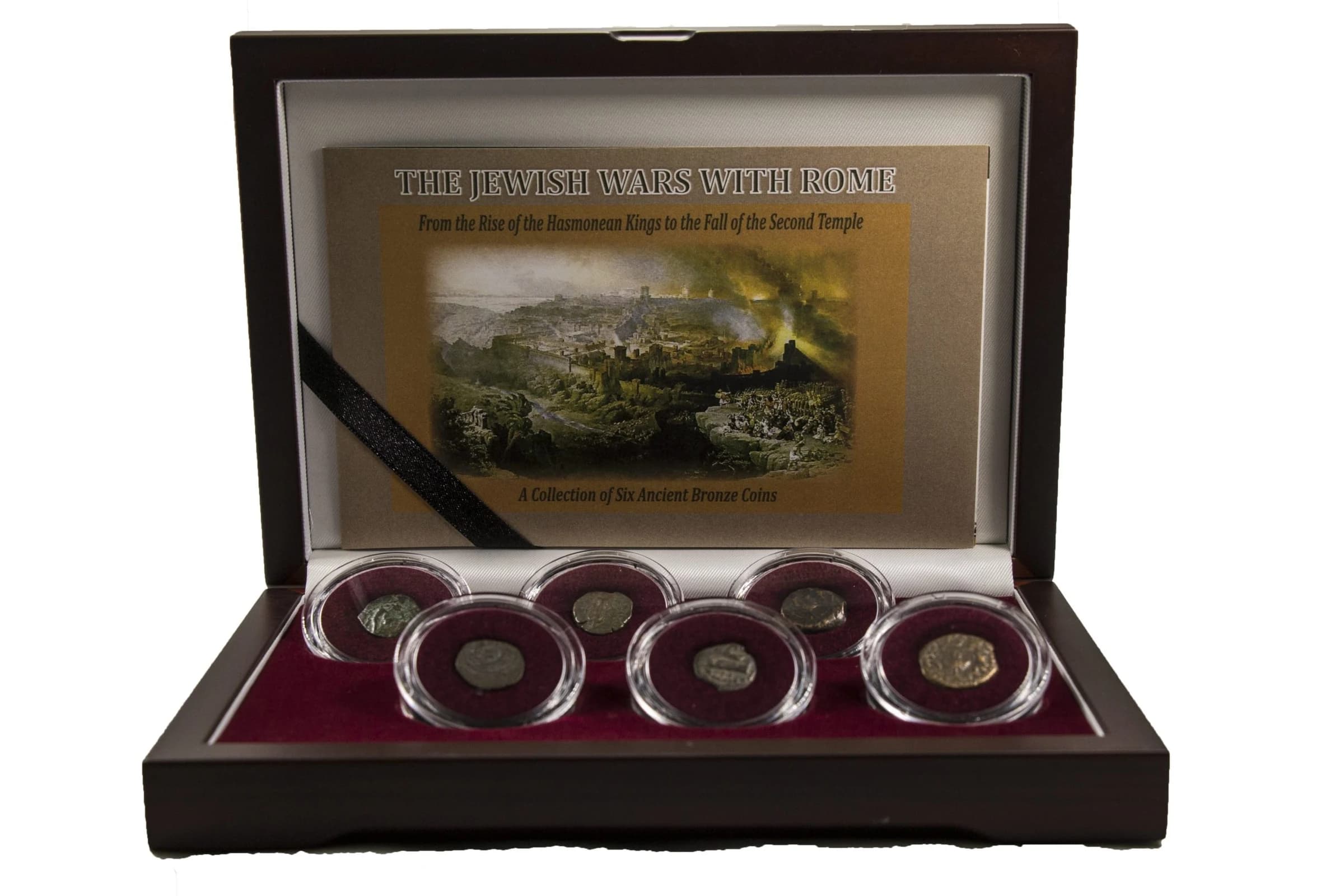 The Jewish Wars with Rome: A Box of 6 Ancient Bronze Roman and Judaean Coins (Six-Coin Box) - Image 2