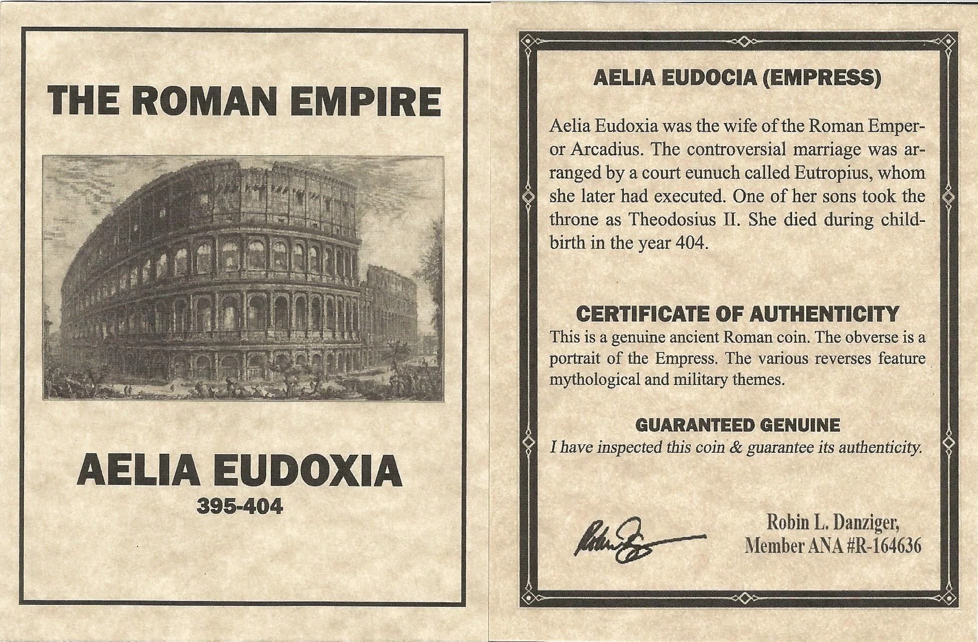 NGC-Certified Roman Coin: Aelia Eudoxia, AE3/4, Grade LG - Image 4