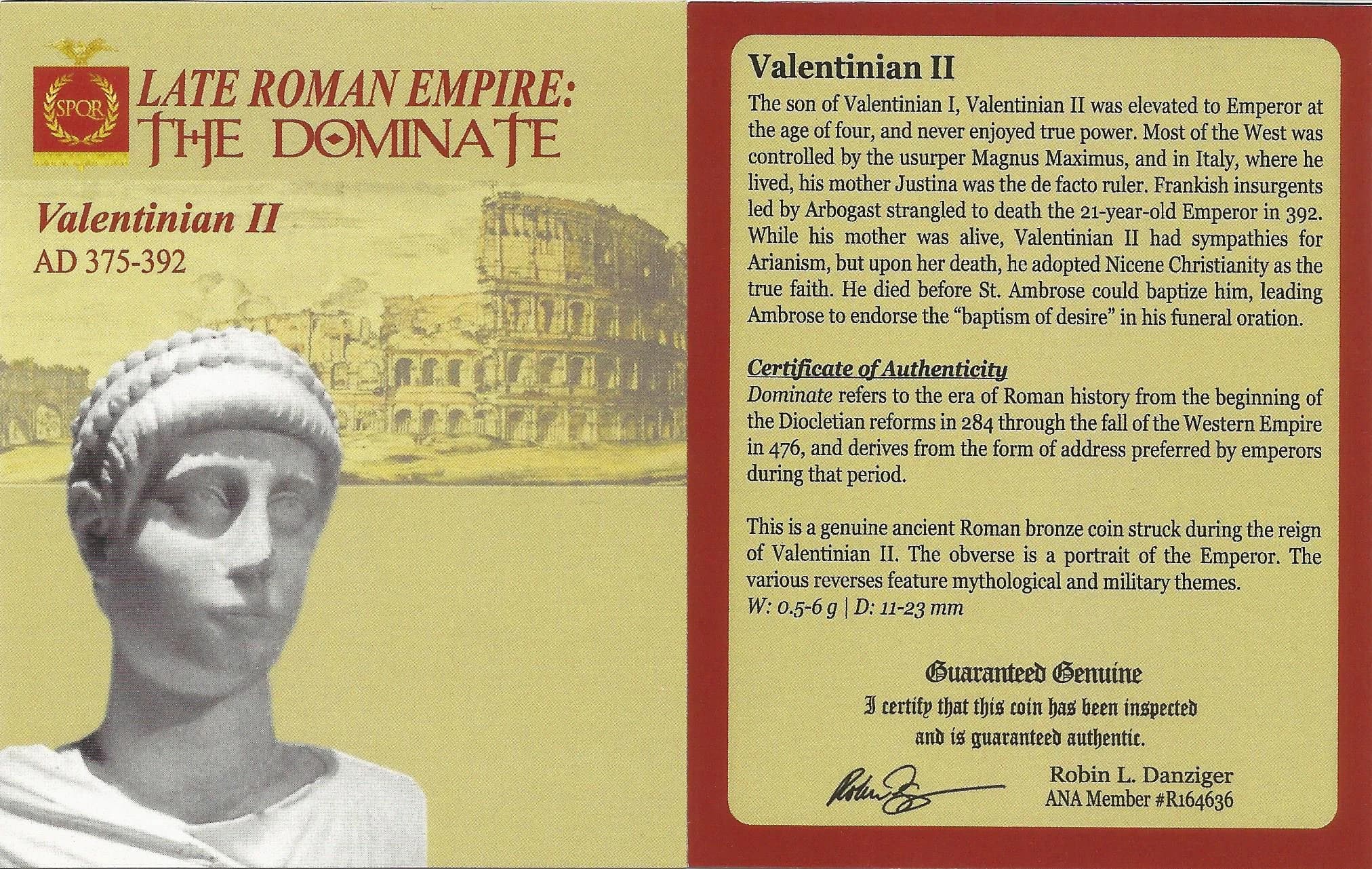 NGC-Certified Roman Coin: VALENTINIAN2ND(AE4), Grade F - Image 3