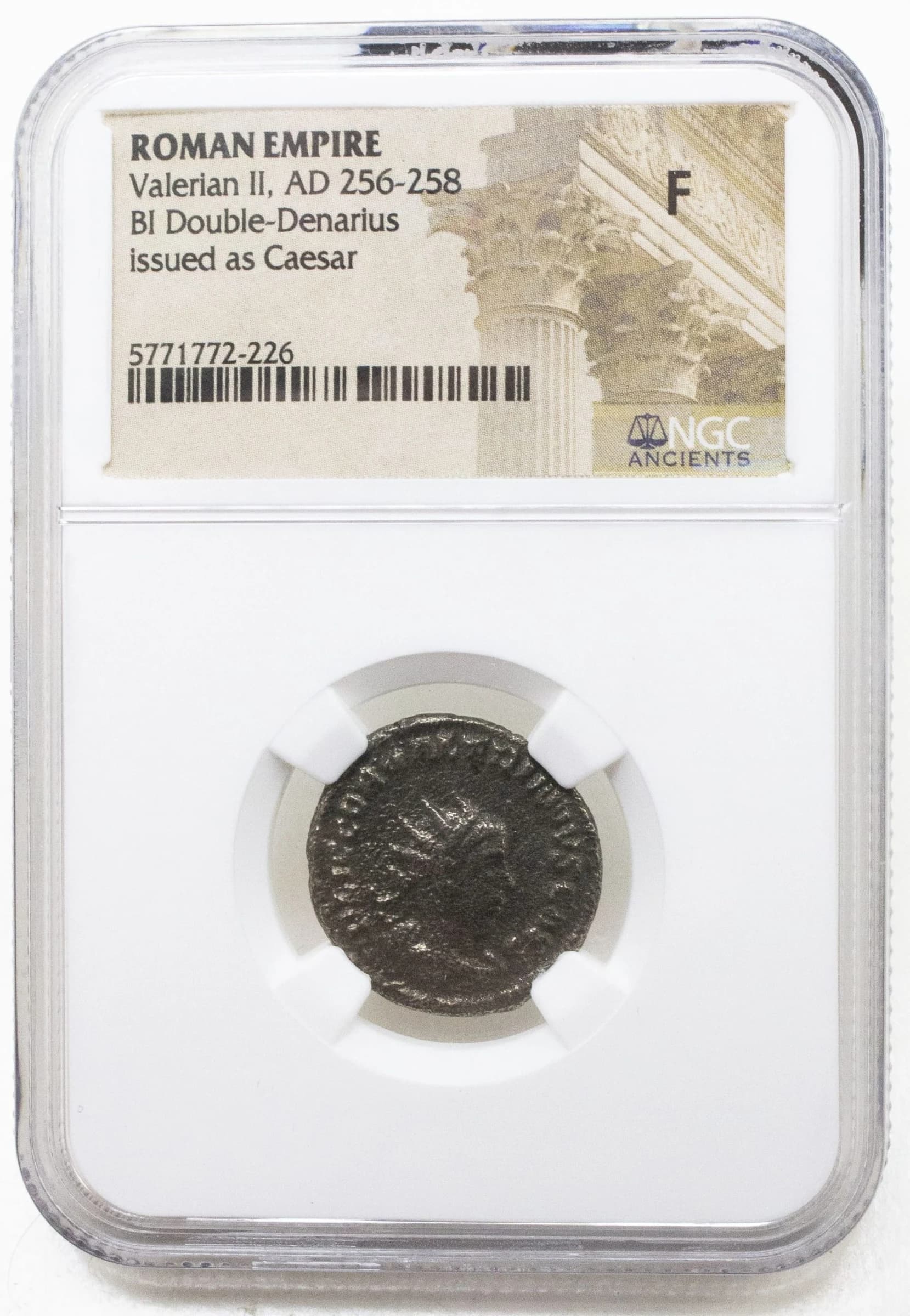 NGC-Certified Roman Coin: VALERIAN2ND(AR), Grade F - Image 2