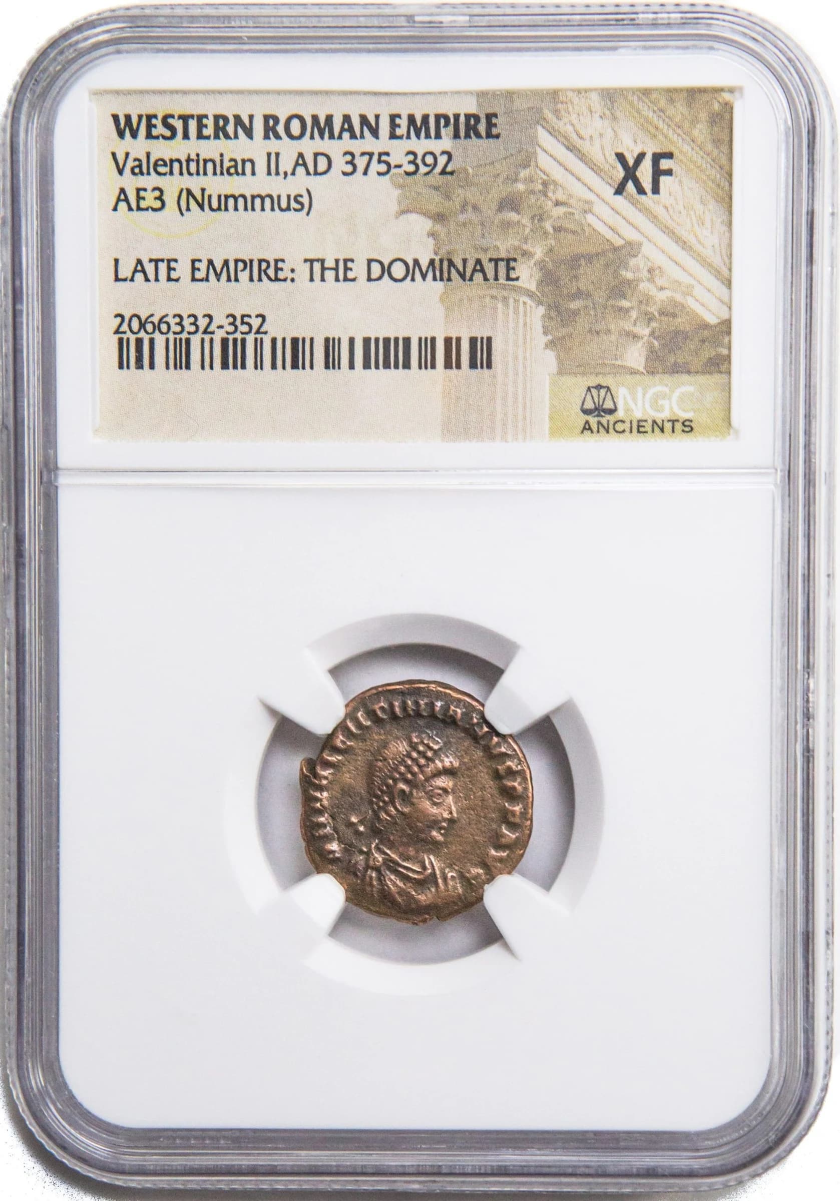NGC-Certified Roman Coin: VALENTINIAN2ND(AE3), Grade XF - Image 2
