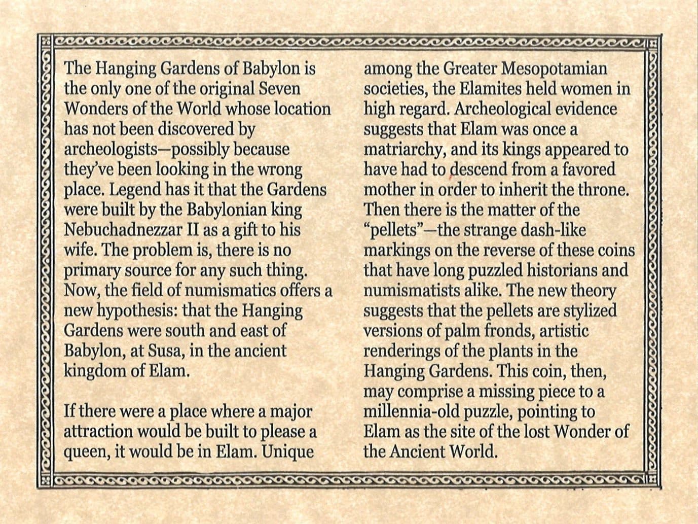 Lost Wonder of the Ancient World Coin of the Hanging Gardens of Babylon (Clear Box) - Image 4