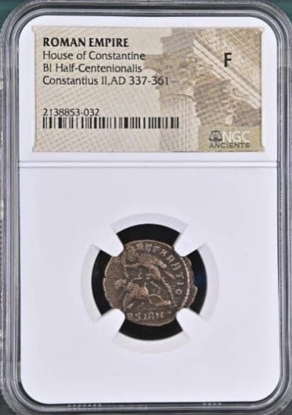 NGC-Certified Roman Coin: Constantius II (Gladiator), AE3/4, Grade F - Image 2