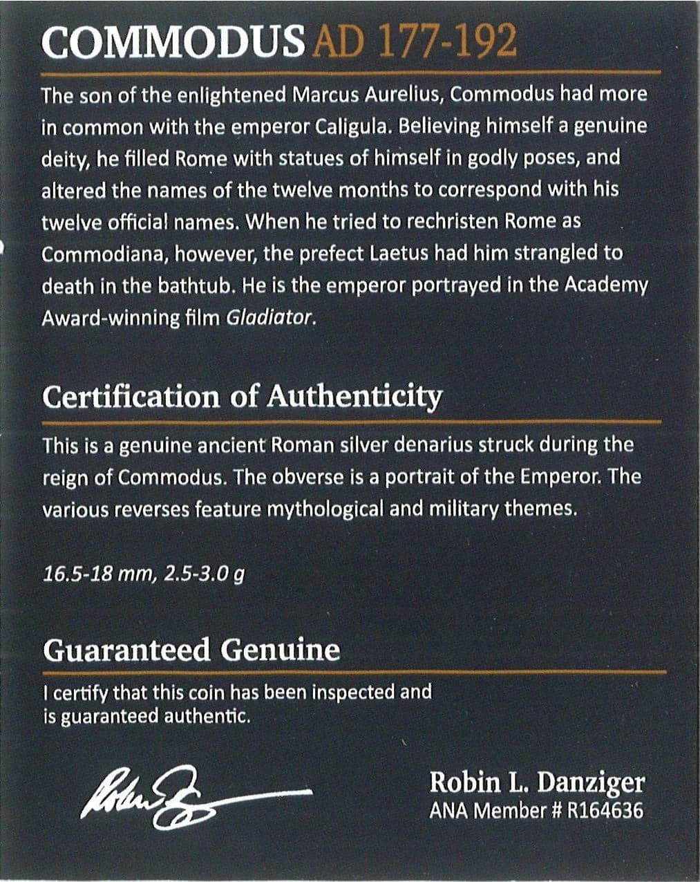NGC-Certified Roman Coin: Commodus, Denarius, Grade VF - Image 3