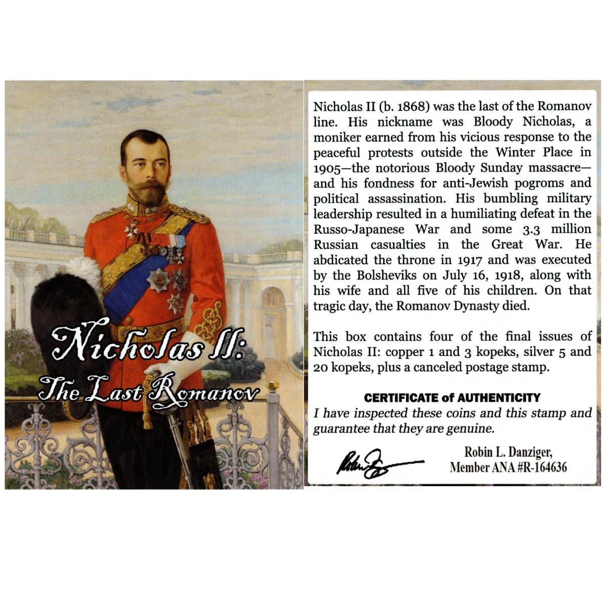 Nicholas II of Russia: The Last Romanov (Boxed Set of Four Coins and a Stamp) - Image 3