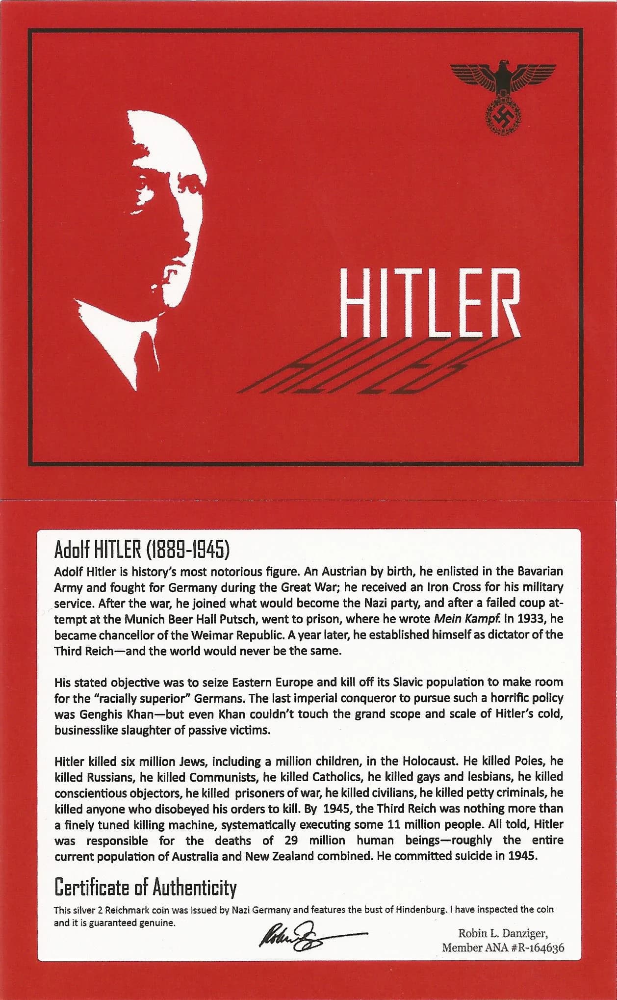 Hitler: One Silver Coin (Mid-Sized Album) - Image 5