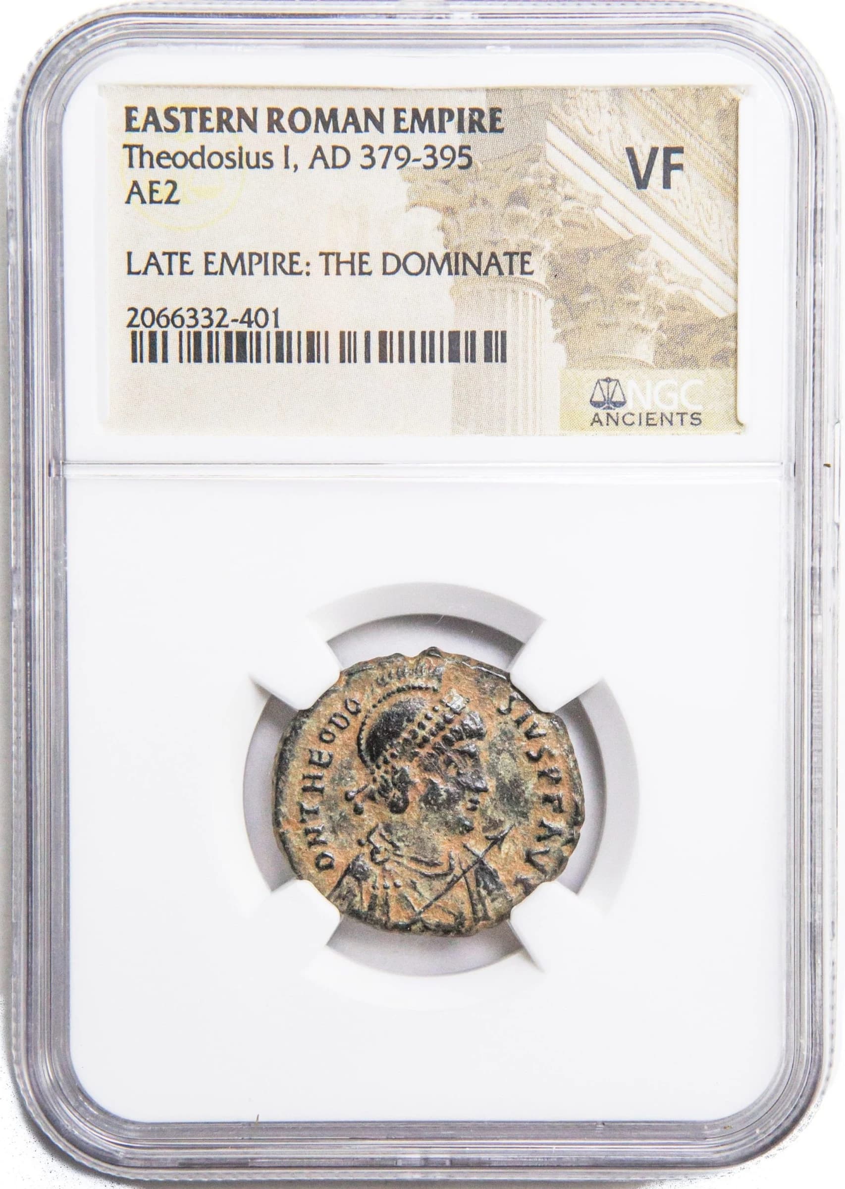 NGC-Certified Roman Coin: THEODOSIUS1ST(AE2), Grade VF - Image 2