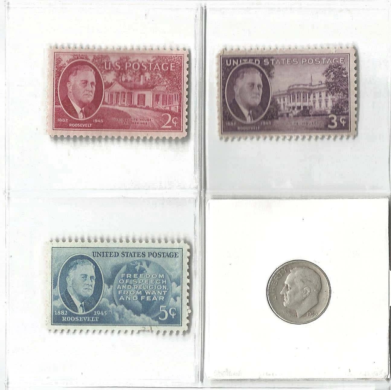 FDR: Franklin D. Roosevelt 4 Piece (One Coin + Three Stamps) (Mini Album) - Image 4