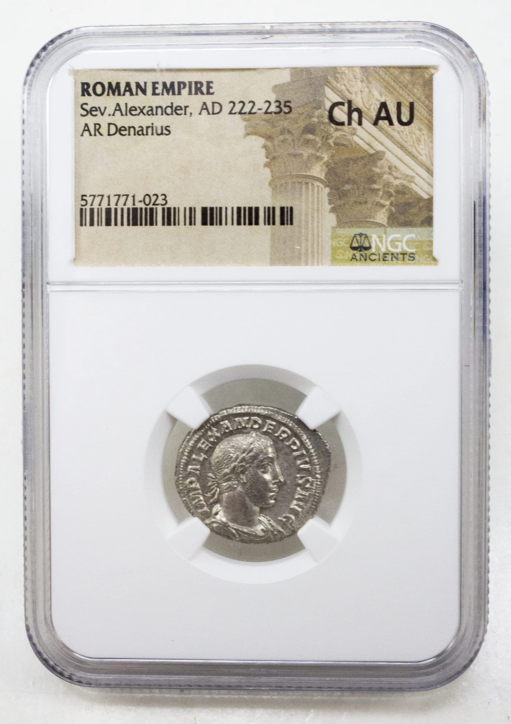 NGC-Certified Roman Coin: Severus Alexander, Denarius, Grade CH-AU - Image 2