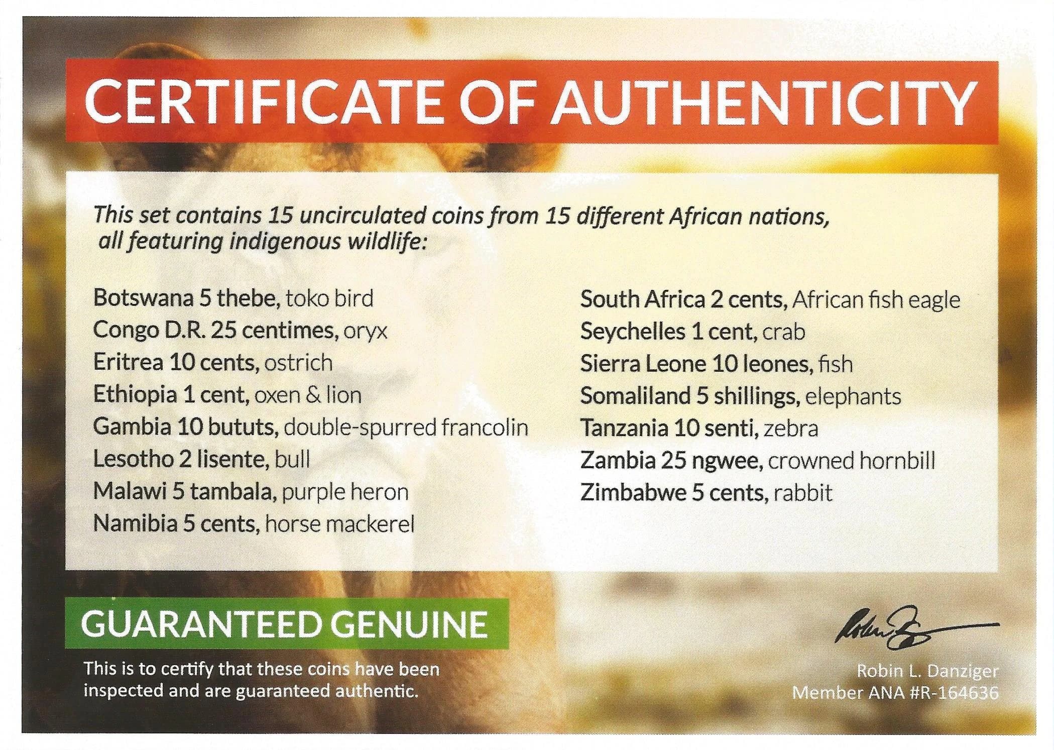 Wildlife Coins of Africa: Legal Tender of 15 Different African Nations (Album) - Image 4