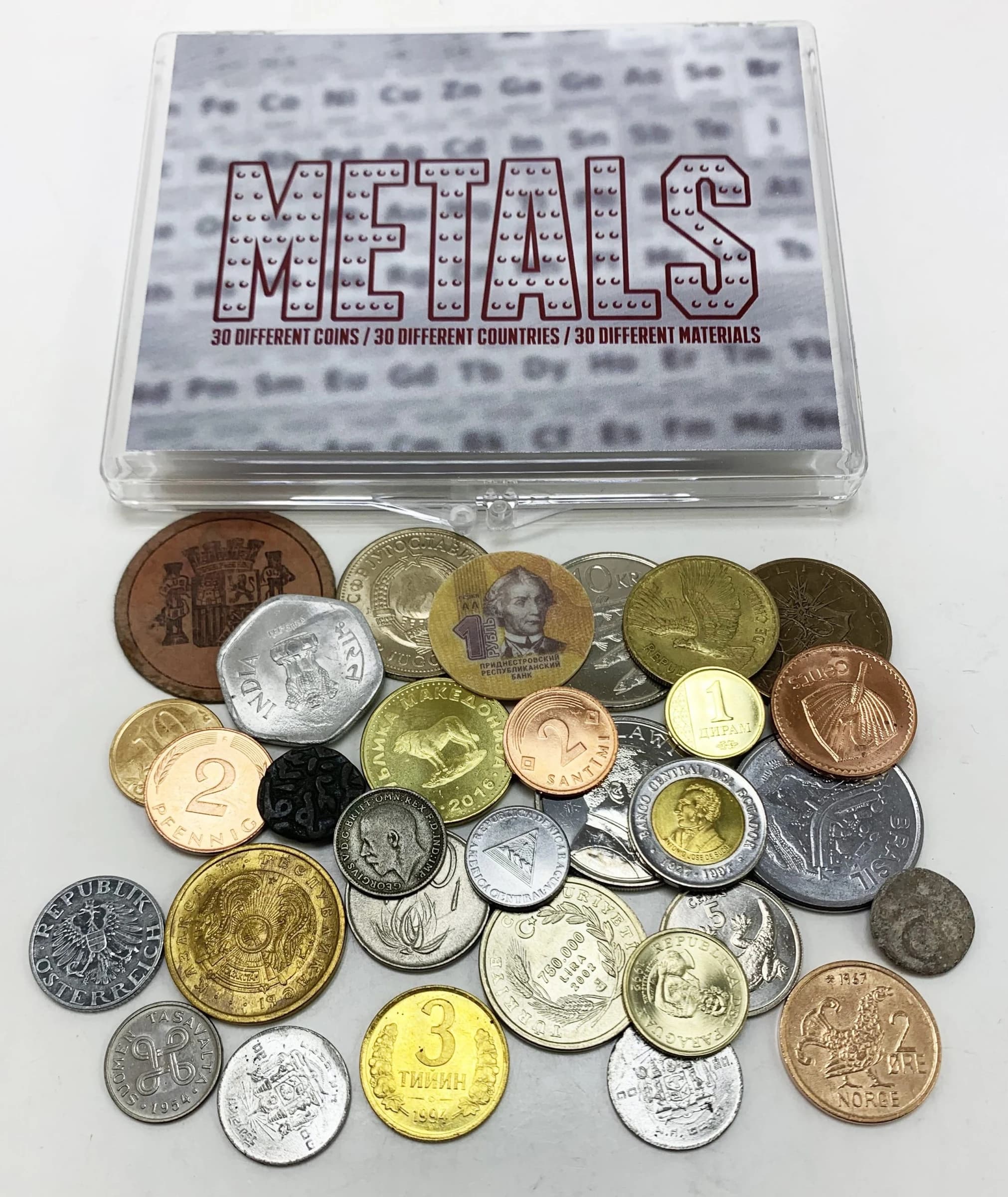 Metals: 30 Coins, 30 Countries, 30 Materials (Clear Box) - Image 2