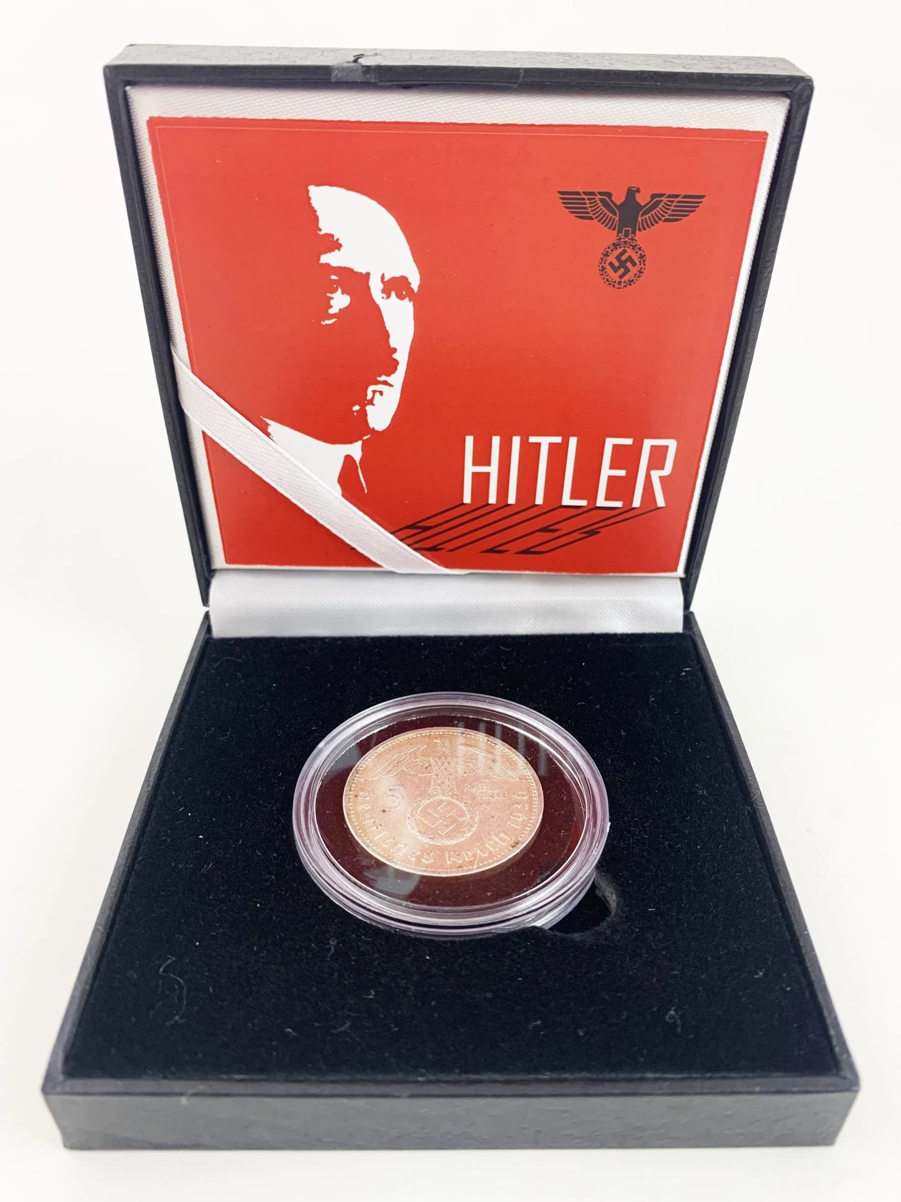 Adolph Hitler: Silver 5 Reichsmark Box (black box) - Image 2
